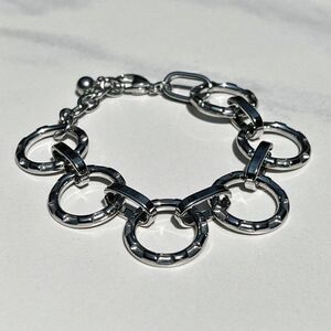 New! “Francesca” Silver Statement Circle Bracelet